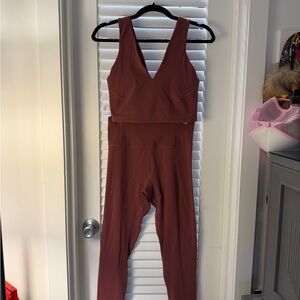 FP Movement by Free People Burgundy Leggings Set